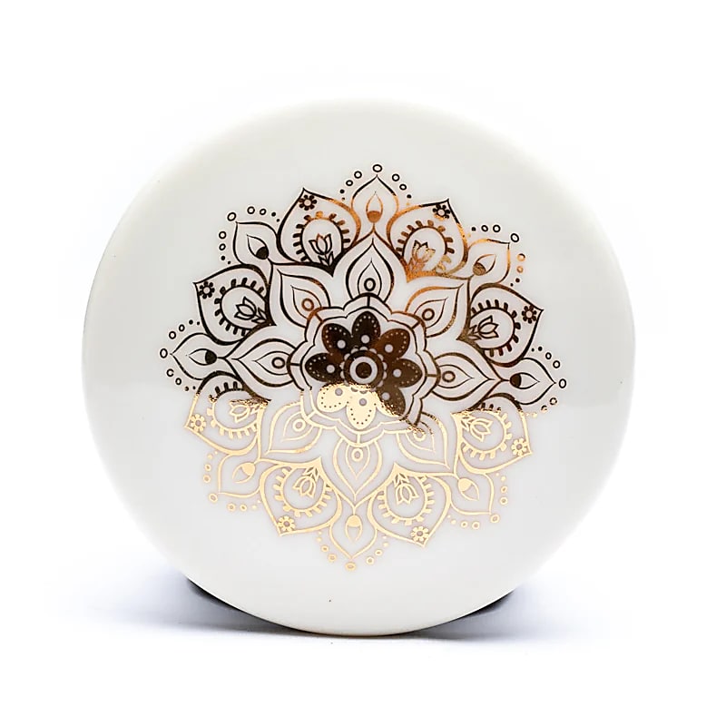 Juego de taza de té Mandala blanco