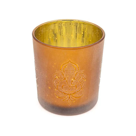 Kerzenhalter gefrostet/metallic Ganesha