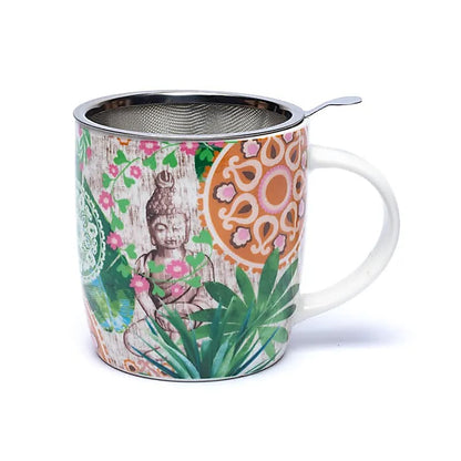 Tasse à thé infuseur Bouddha paradis porcelaine osseuse thumb