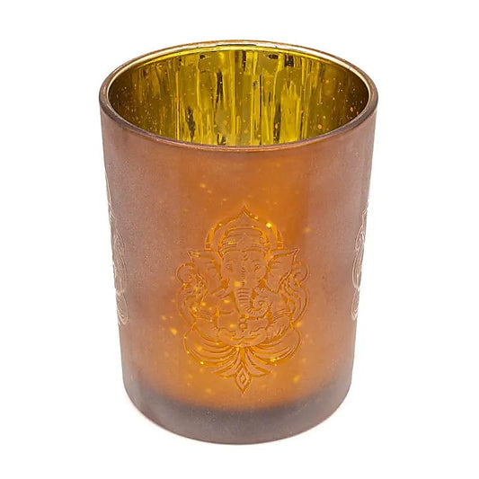 Kerzenhalter gefrostet/metallic Ganesha
