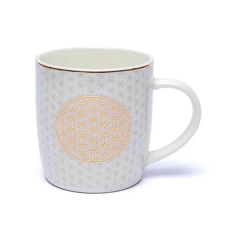 Teetasse mit Sieb Blume des Lebens