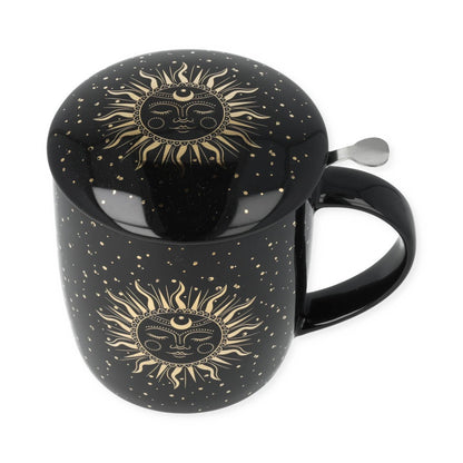 Taza de té set Sol y Luna negro Porcelana de Hueso thumb