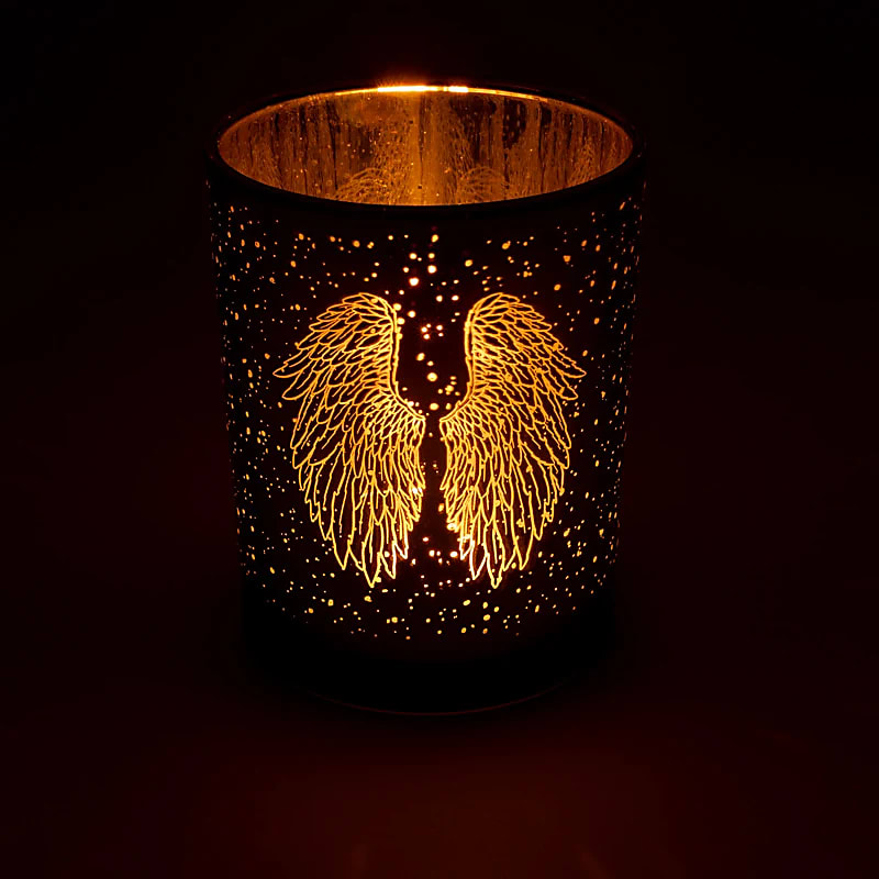 Photophore métallique Ailes d’ange de gros
