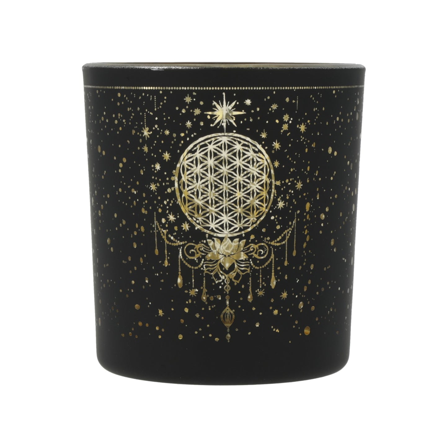 Portavelas esmerilado/metálico Mystical Flower of Life