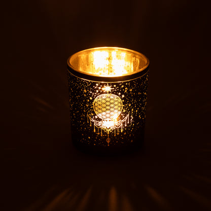 Kerzenständer gefrosted/metallic Mystical Flower of Life großhandel thumb