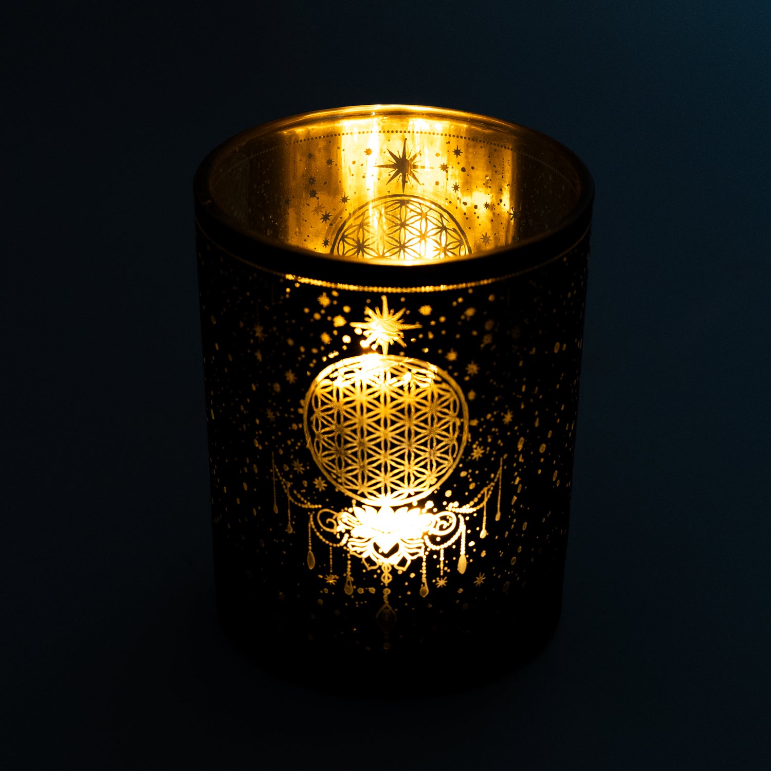 Sfeerlicht matglas/metallic Mystical Flower of Life groothandel