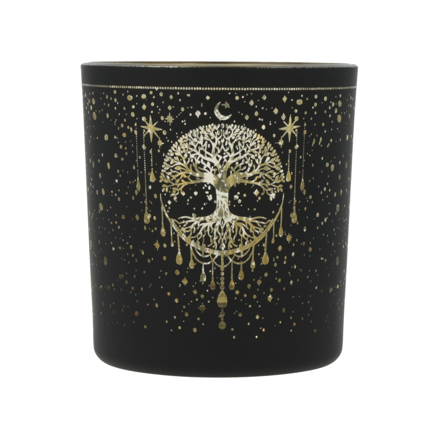 Candle light holder frosted/metallic Mystical Tree of Life