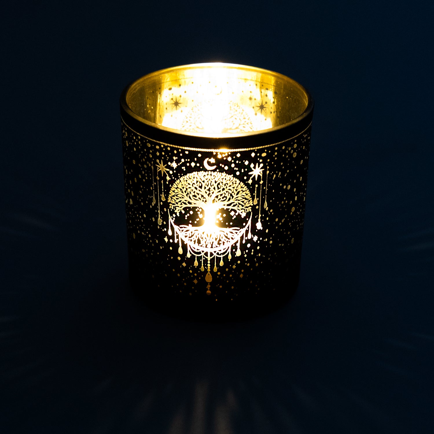 Candle light holder frosted/metallic Mystical Tree of Life wholesale