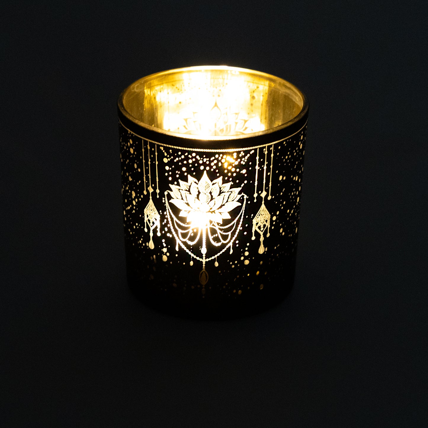 Kerzenständer gefrosted/metallic Mystical Lotus