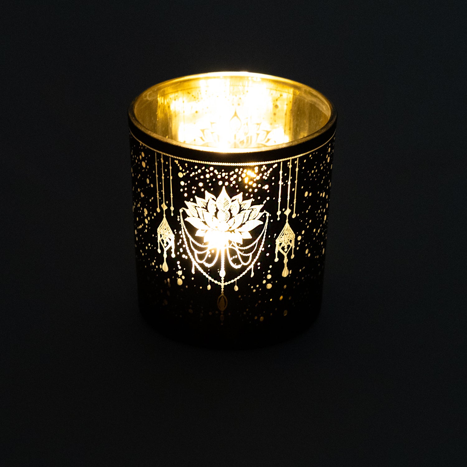 Kerzenständer gefrosted/metallic Mystical Lotus großhandel