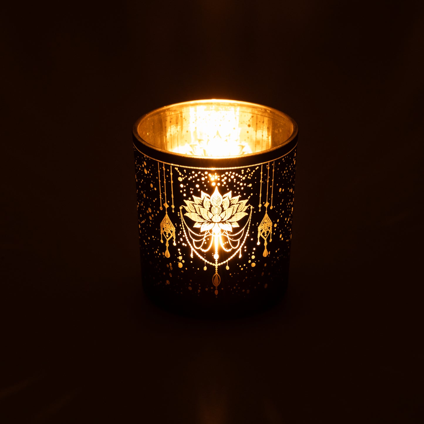 Kerzenständer gefrosted/metallic Mystical Lotus