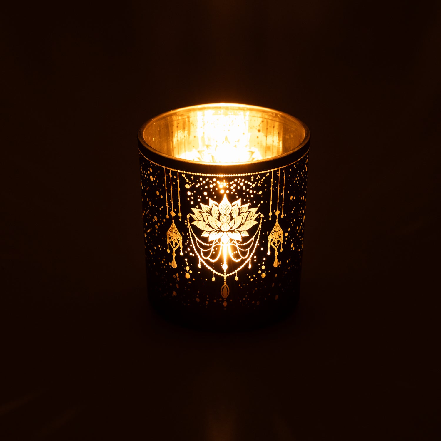 Kerzenständer gefrosted/metallic Mystical Lotus großhandel