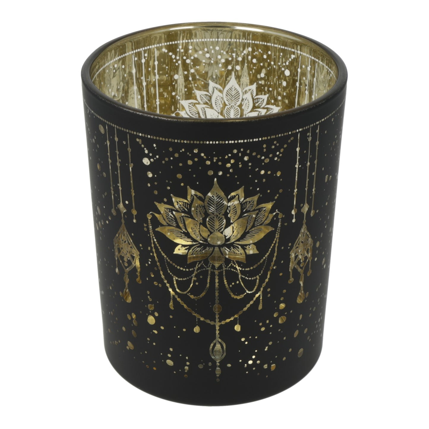 Candle light holder frosted/metallic Mystical Lotus