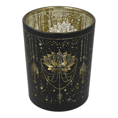 Candle light holder frosted/metallic Mystical Lotus thumb