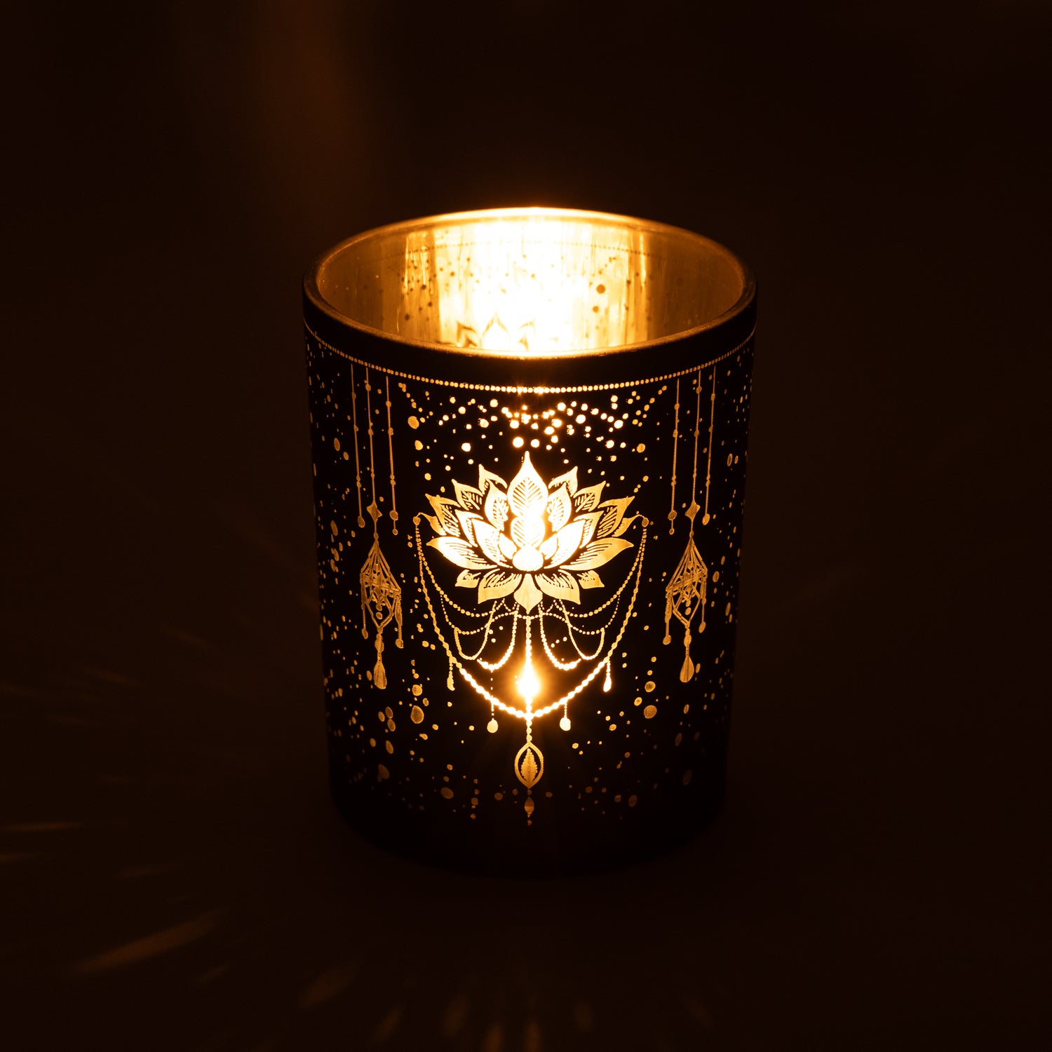 Kerzenständer gefrosted/metallic Mystical Lotus großhandel
