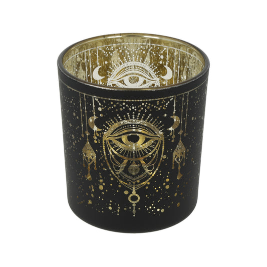 Candle light holder frosted/metallic Mystical Eye of Providence