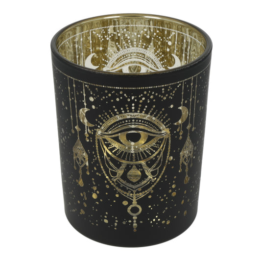 Candle light holder frosted/metallic Mystical Eye of Providence