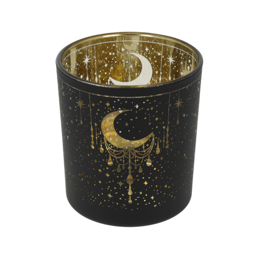 Candle light holder frosted/metallic Mystical Crescent