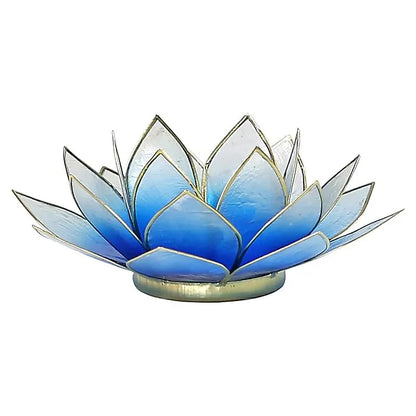 Portavelas Loto azul/blanco bordes oro thumb