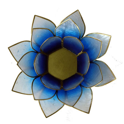 Comprar Portavelas Loto azul/blanco bordes oro thumb