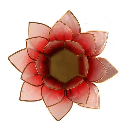 Lotus Teelichthalter rot/rosa goldfarbig kaufen thumb