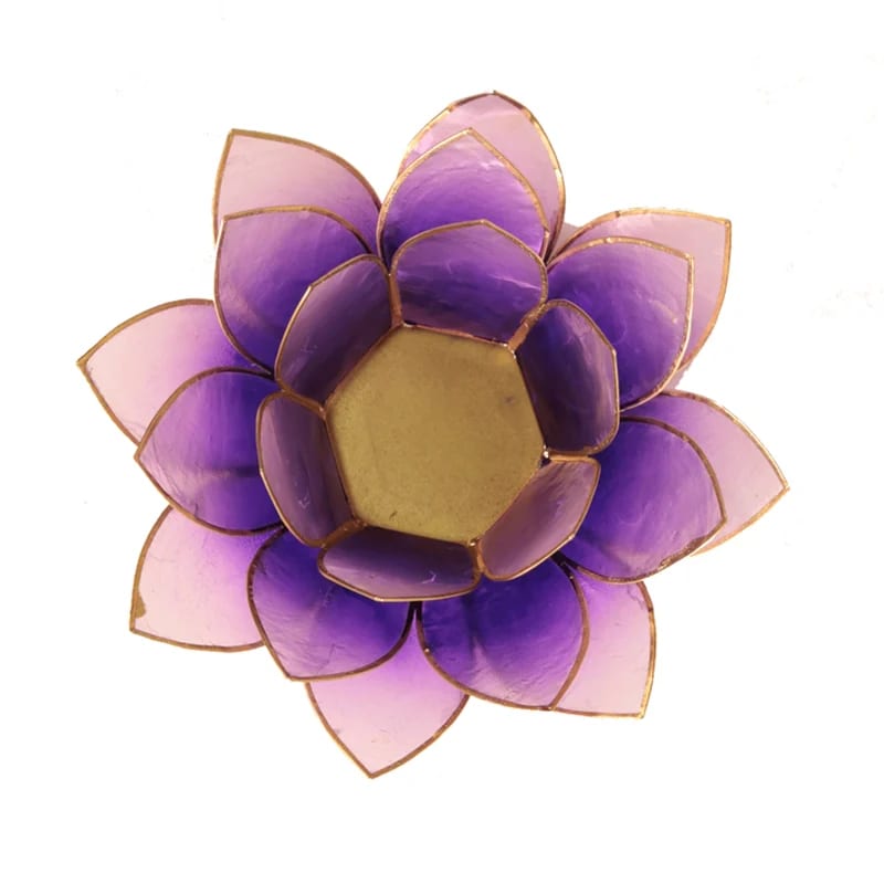 Lotus Teelichthalter violett goldfarbig kaufen