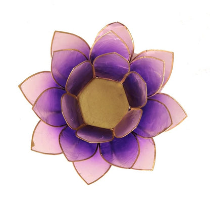 Lotus Teelichthalter violett goldfarbig kaufen thumb