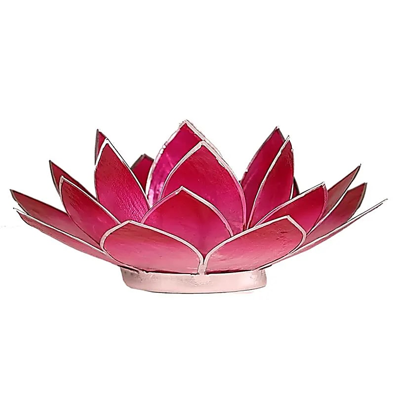 Eclairage d’ambiance Lotus rose bords argent