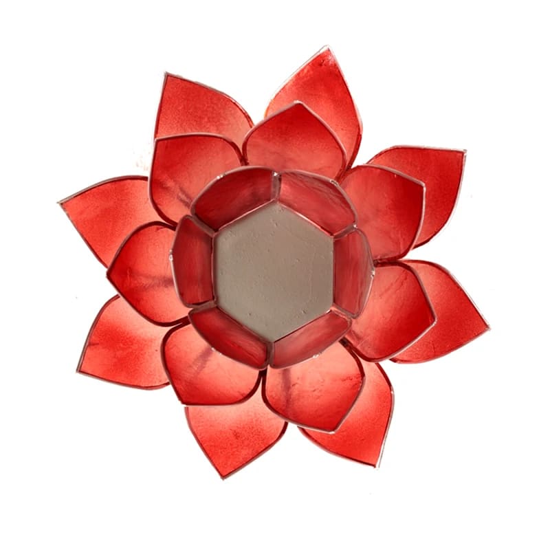 Lotus Teelichthalter rosa/rot silberfarbig kaufen
