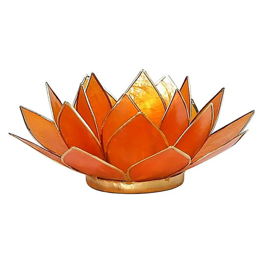Portavelas Loto 2º chakra ambar/naranja bordes oro
