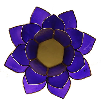 Portavelas Loto 6º chakra indigo bordes oro al por mayor thumb