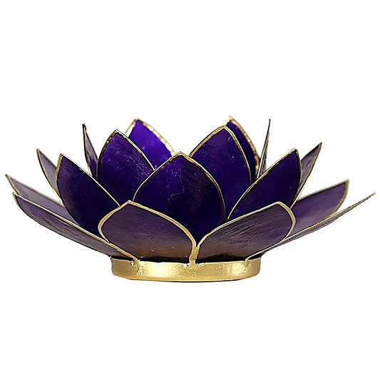 Portavelas Loto 7º chakra violeta bordes oro