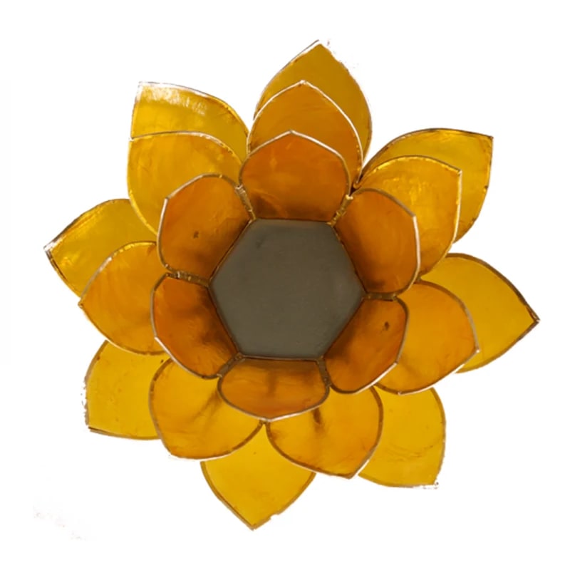 Loto illuminazione 3° chakra giallo bordo argento