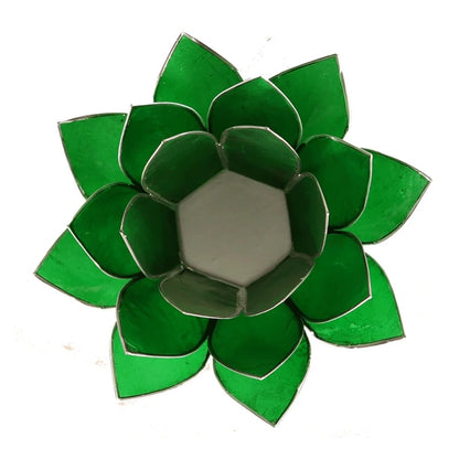 Lotus Teelichthalter grün 4. Chakra silberfarbig kaufen thumb