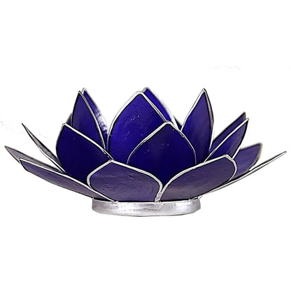 Portavelas Loto 6º chakra indigo bordes plata thumb