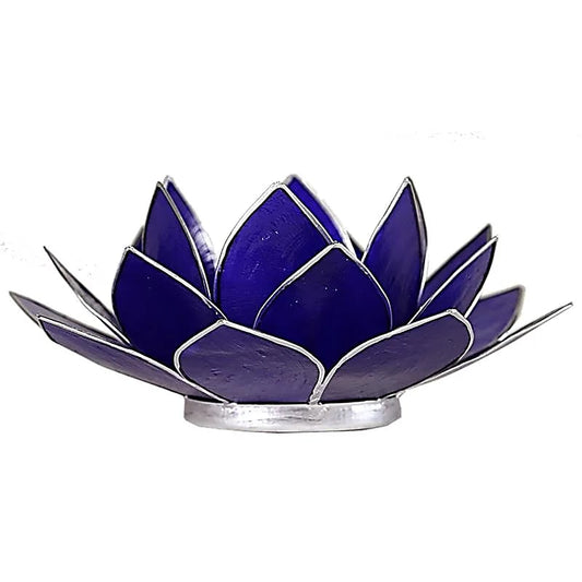 Portavelas Loto 6º chakra indigo bordes plata