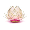 Lotus Teelichthalter rosa goldfarbig groß