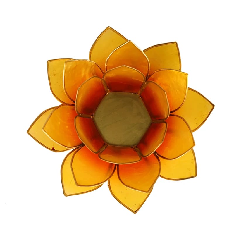 Lotus Teelichthalter orange goldfarbig kaufen