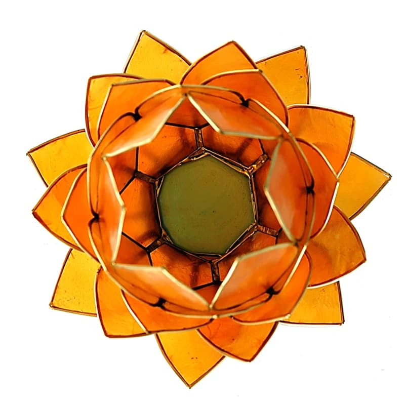 Lotus Teelichthalter orange goldfarbig großhandel