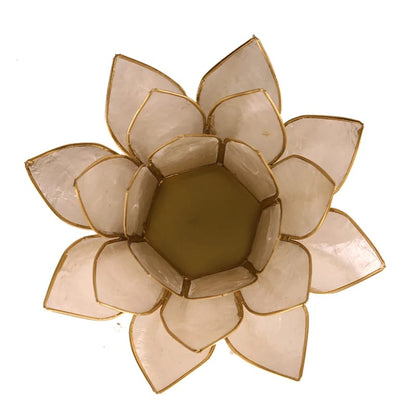 Lotus Teelichthalter weiß goldfarbig kaufen thumb