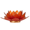 Lotus Teelichthalter orange-pink goldfarbig