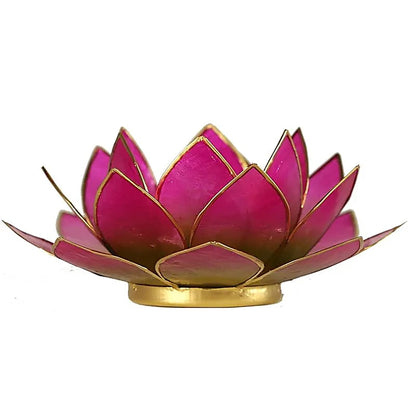 Lotus Teelichthalter rosa goldfarbig thumb