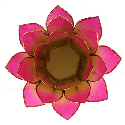 Lotus Teelichthalter rosa goldfarbig kaufen thumb