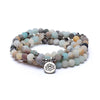 Mala en Amazonite - élastique - avec lotus