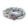 Mala en Amazonite - élastique - avec Bouddha