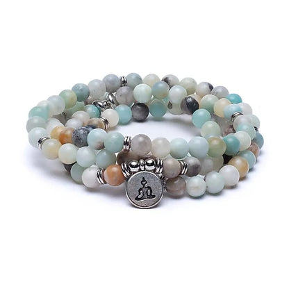 Mala Amazonit - elastisch - mit Buddha thumb