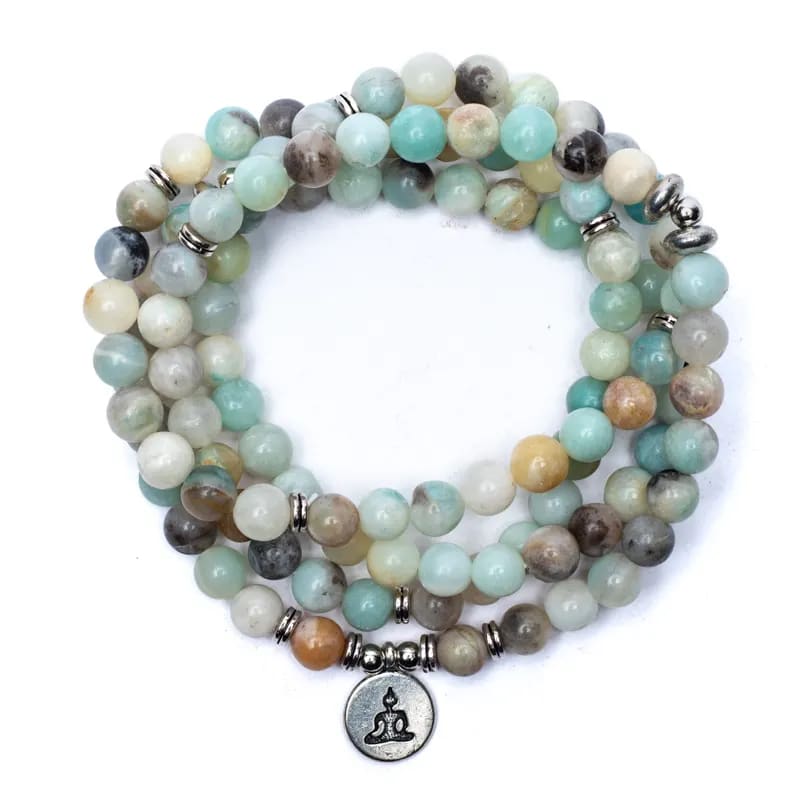 Mala Amazonit - elastisch - mit Buddha kaufen