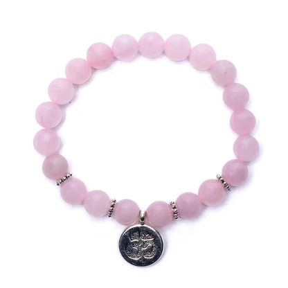 Mala-Armband Rosenquarz - elastisch - mit Ohm großhandel thumb