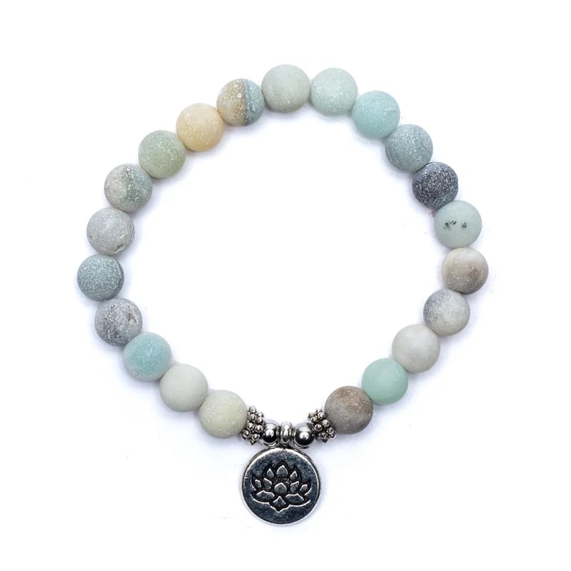 Mala/bracciale elastico in amazzonite con loto all’ingrosso