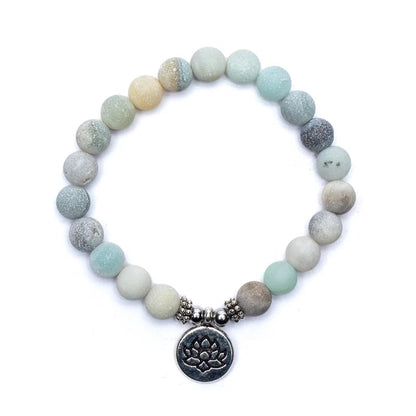 Mala/bracciale elastico in amazzonite con loto all’ingrosso thumb